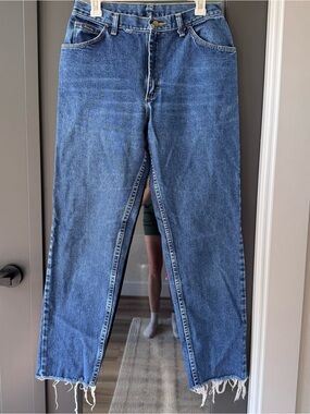 Wrangler Vintage Cowboy High-Rise Straight Leg Blue Denim Jeans
